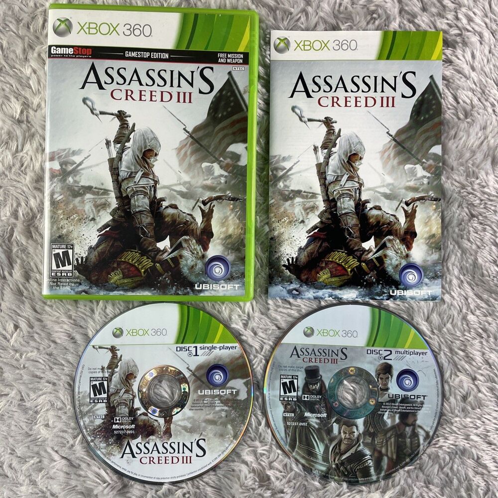 Assassin's Creed III Gamestop Edition (Microsoft Xbox 360, 2012) Complete CIB